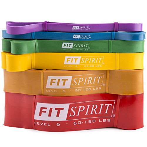Fit Spirit® Resistance Exercise Bands for Pull-Ups Stretch & Power Lifting - Choose Your Size