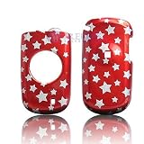 Red with Silver Stars Case Cover for Brand UTStarcom 7126M 7126-M MetroPCS Protective Cell Phone Hard SNAP-ON [Beyond Cell Packaging]