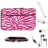 Professional Executive Deluxe Polyester Fur Office Sleeve Cover with Extra Pocket For ACER Iconia Tab A Series Tablet A200 & A500 & A501 & A510 + Includes a Crystal Clear High Quality HD Noise Filter Ear buds Earphones Headphones With Mic ( 3.5mm Jack ) + Includes a Professor Pen 3 in 1 Red Laser Pointer / LED White Light / Stylus / White Pen