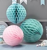 Ginger Ray Chevron Divine Honeycomb Balls Hanging Party Decoration, Mixed