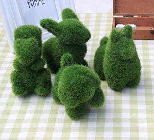 4pcs/lot Home Office Decorations Artificial Grass Turf Small Cute Animals Toy Animal Grass Land Reduce The Eye Fatigue Chrismas Decor