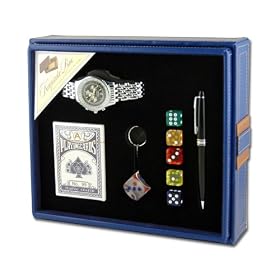 Men's Watch, Key Chain, Dice, Pen and Playing Cards Gift Set #KS613