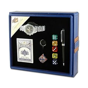 Men's Watch, Key Chain, Dice, Pen and Playing Cards Gift Set