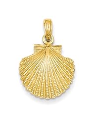 14k Yellow Gold Scallop Shell Pendant