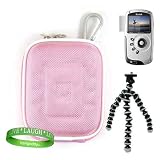 Kodak PlaySport HD Waterproof Pocket Video Camera Mini Camcorder Accessories Kit: Nylon Pink Protective Hard Kodak Camera Case + Kodak Camera Tripod with Flexible Grip Legs + Universal Kodak Screen Protector + Live * Laugh * Love VG Wrist Band
