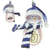 San Diego Padres MLB Striped Acrylic Snowman Ornament (3)