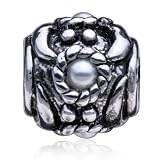 Drum-Shaped Unique Pearl Pattern European Charm Bead Bracelet Pugster