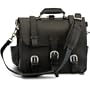 A Carbon Black Leather Briefcase, Backpack, Handbag "They'll Fight Over When You're Dead" (X-Large)