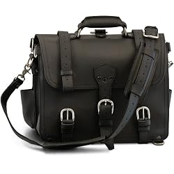 A Carbon Black Leather Briefcase, Backpack, Handbag "They'll Fight Over When You're Dead"