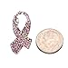 Breast Cancer Awareness Month Pink Ribbon Brooch Pin Costume Charm Aurora Borealis AB for Women