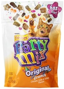 Friskies Party Mix Cat Treats, Original Crunch, 6-Ounce Pouch, Pack of 7 Friskies Party Mix Cat Treats, Original Crunch, 6-Ounce Pouch, Pack of 7