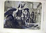 1858 SPENDING-A-SOU SOLOMONS FINE ART OLD PRINT
