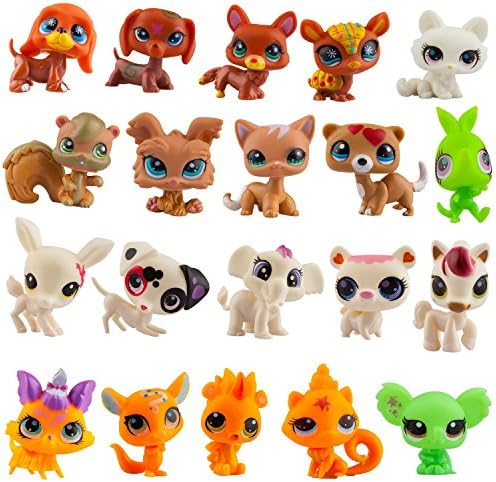 jinnuo star® 20pc Littlest Pet Shop Getting Glamorous Pet Styling Pack Mini Pet Pack （20 Figure sent at random）