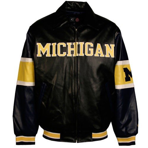 Michigan Wolverines Black Youth Varsity Pleather Jacket