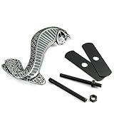 3D Alloy Metal Silver Mustang Cobra Snake Shaped Emblem Badge Front Grille Universal Fit Cars SUVs Truck X1 Brand New