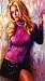 Jessica Simpson (Purple Sweater) Music Poster Print - 11 X 17