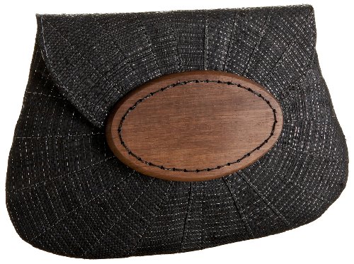 Black clutch brown handbag