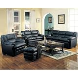 Harper Sofa in Black Leather by Coaster Furniture