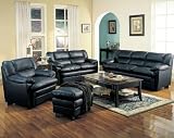 Harper Sofa in Black Leather by Coaster Furniture