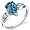 3 Stone 1.50 carats London Blue Topaz Ring in Sterling Silver Rhodium Finish Size 5