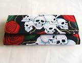 Red Roses Skull Cotton Wallet