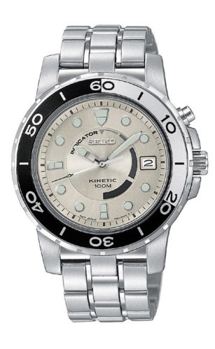 Seiko Men's SKA381 Kinetic Silver-Tone Watch