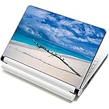 Meffort Inc&reg; 15 15.6 Inch Laptop Notebook Skin Sticker Cover Art Decal - Fits 13.3" 14" 15" 16" HP Dell Lenovo Asus Compaq Asus Acer Computers (Free Wrist Pad) (Beach View)