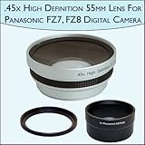 .45x High Definition Wide Angle Camera 55mm Lens For Panasonic FZ7 and FZ8