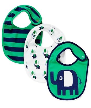Boys Elephant Bibs - 3 pack