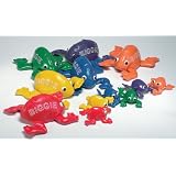 Abilitations Biggie Frog Bean Bags - 9 inches - Set of 6 - Assorted Colors
