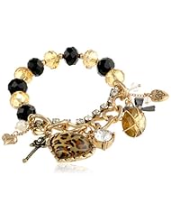 Betsey Johnson "Holiday Boxed" Gift Box with Leopard Heart Half-Stretch Bracelet, 7.5"