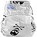 Happy Heiny's True Size One Size Snap Closure Cloth Diaper + 2 Microfiber Inserts (Glow in the Dark Skulls)