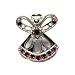 Angel Tac Birthstone Pin for February, Amethyst, with Inspirational Sentiment
