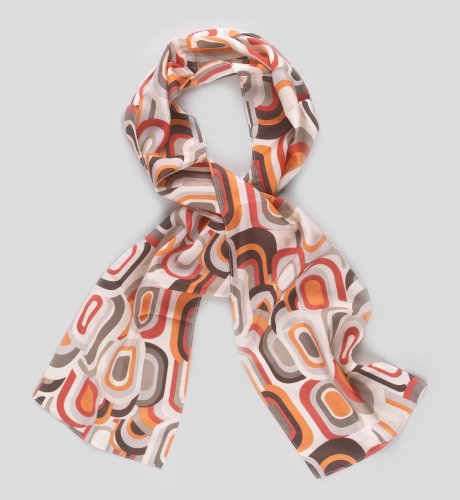 Lightweight Pure Silk Oval Swirl Scarf