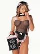 96030(6030) Sexy Pussy Teddy Costume, Black/Pink, One Size