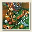 Antique Golf, Set of 4 Absorbent Ceramic Coasters