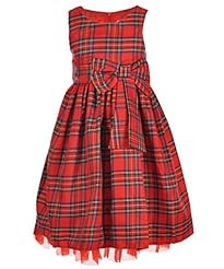 Toddler Polyester Plaid Print  Dress