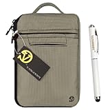 Introducing the Hydei Collection Steel Gray Sleeve Featuring Various Pockets and Extra Padding for the Amazon Kindle Fire 7 Inch Tablet (newest model, 4th Generation) + 3 in 1 Dual Sided Stylus (Stylus, Laser Pointer, LED Light)