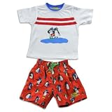 Plaid Fish - Toddler Boys 2 Piece Swimsuit Set, White, Red