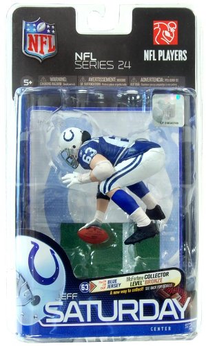 McFarlane Toys NFL Sports Picks Series 24 Action Figure Jeff Saturday (Indianapolis Colts) Blue Jersey Bronze Collector Level Chase