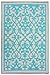 Fab Habitat Venice Indoor/Outdoor Recycled Plastic Rug, Cream & Turquoise, (4' x 6')