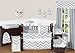 Sweet Jojo Designs Grey and White Zig Zag Crib Bed Skirt Dust Ruffle for Chevron Collection Bedding Sets