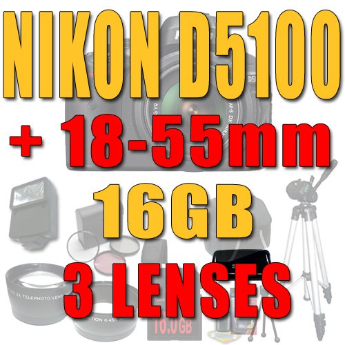 Nikon D5100 16.2MP CMOS Digital SLR Camera  18-55mm 