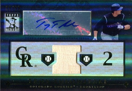 Troy Tulowitzki Autographed/Hand Signed 2010 Topps Certified Bat Card