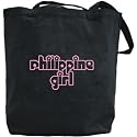 Canvas Tote Bag Black " Chick Girls Philippine " Philippines Country