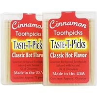 Taste-T-Picks Natural HOT Cinnamon Flavored Toothpicks Twin Pack