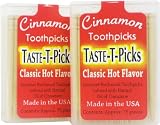 Taste-T-Picks Natural HOT Cinnamon Flavored Toothpicks Twin Pack