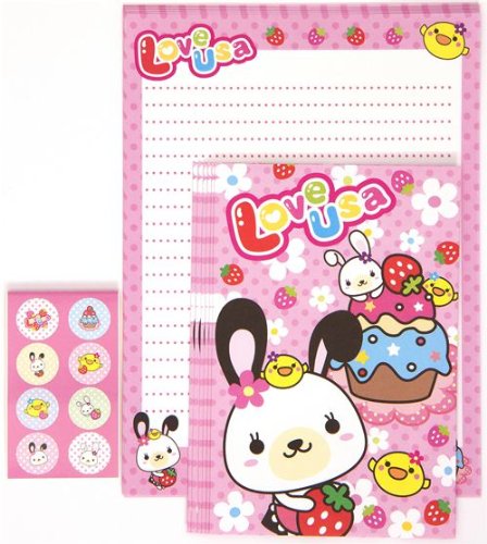 Imagen 2 de Bonito juego de cartas de Japón con conejos, tartas y fresas