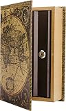 Barska Antique Map Diversion Book Lock Box, Multi