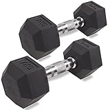 RSR SPORTS 7KG PAIR 14KG HEX HEXAGON DUMBBELL HOME GYM BODYBUILDING FITNESS RUBBER WEIGHTS